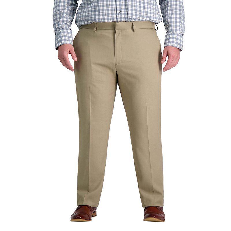 Big & Tall Haggar Premium Comfort Straight-Fit Flat-Front Dress Pants, Mens Blue Product Image