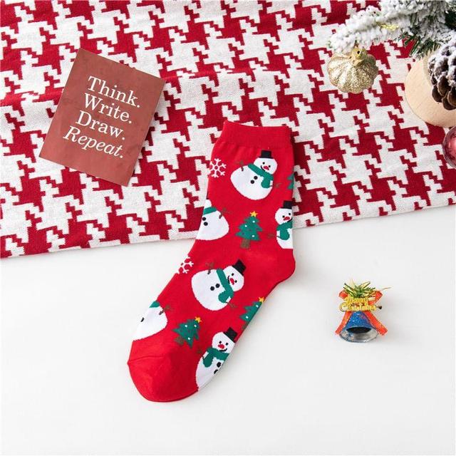 Christmas Cartoon Print Socks Product Image