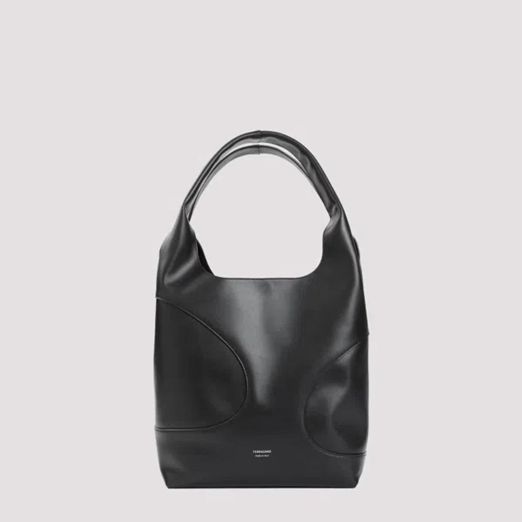 Hobo Bag With Cut Out In Black Product Image