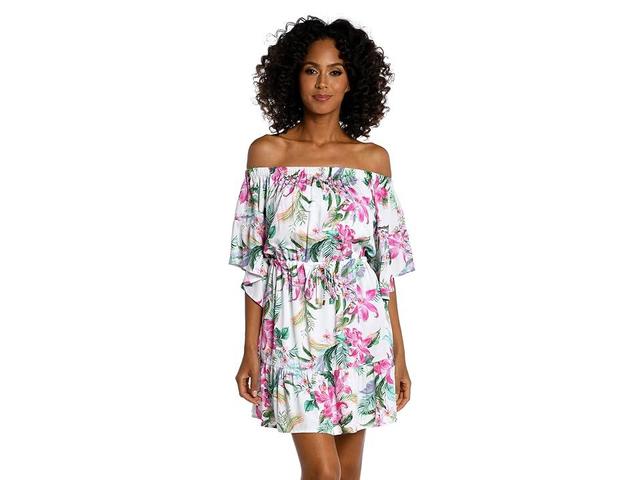 La Blanca Mystic Palms Off-the-Shoulder Dress Women's Swimwear Product Image