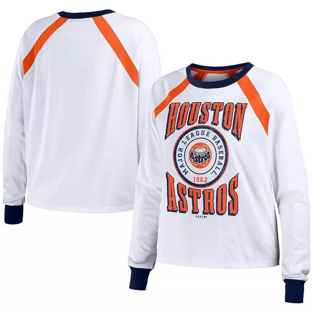 Womens WEAR by Erin Andrews Houston Astros Raglan Long Sleeve T-Shirt Product Image