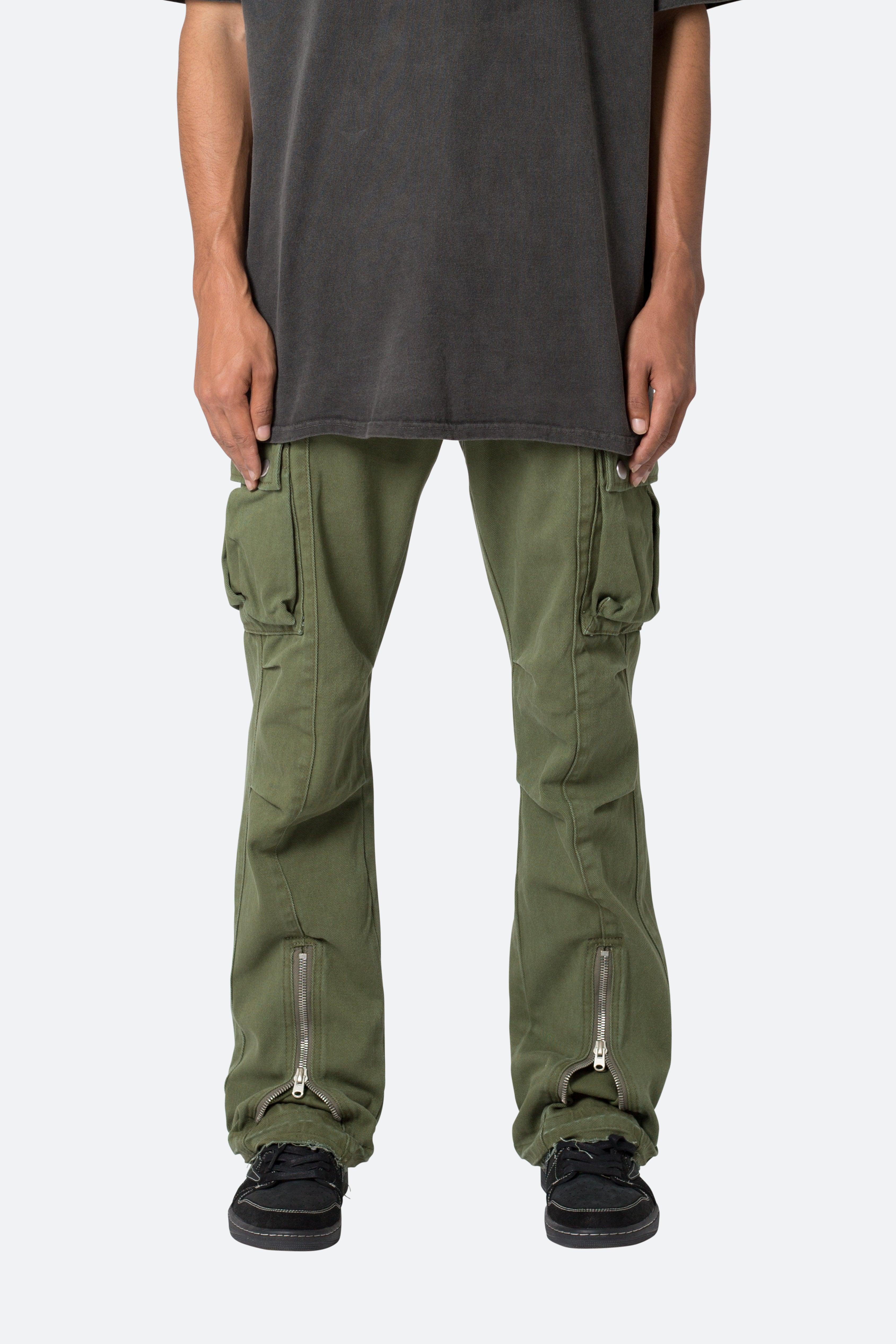 Front Zip Flare Cargo Pants - Olive product image