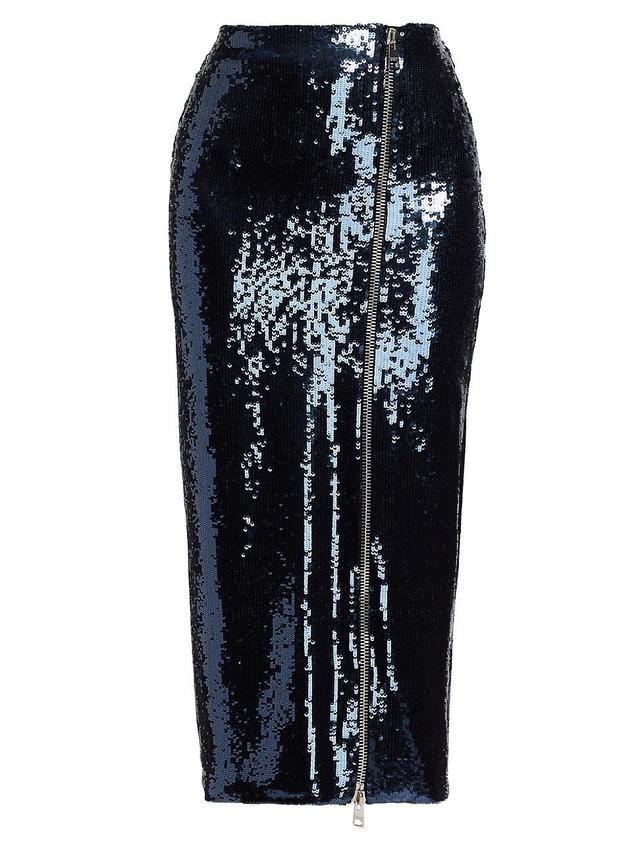 Womens Emery Sequined Zip Midi Skirt Product Image