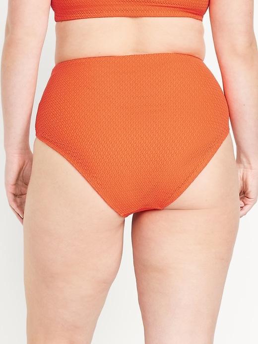 High-Waisted Crochet Bikini Swim Bottoms Product Image