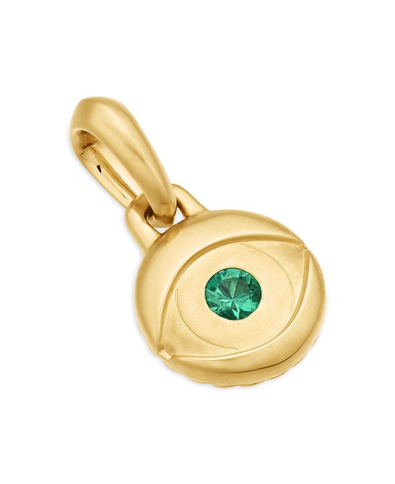 David Yurman Mens 18K Yellow Gold Amulets Emerald Evil Eye Pendant Product Image