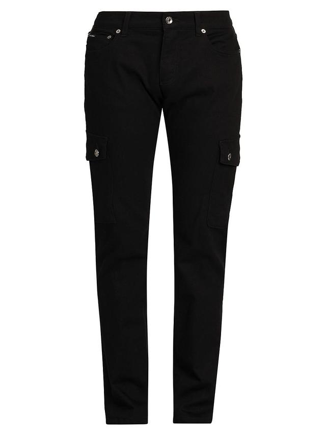 Dolce & Gabbana Washed Stretch Denim Cargo Pants Product Image