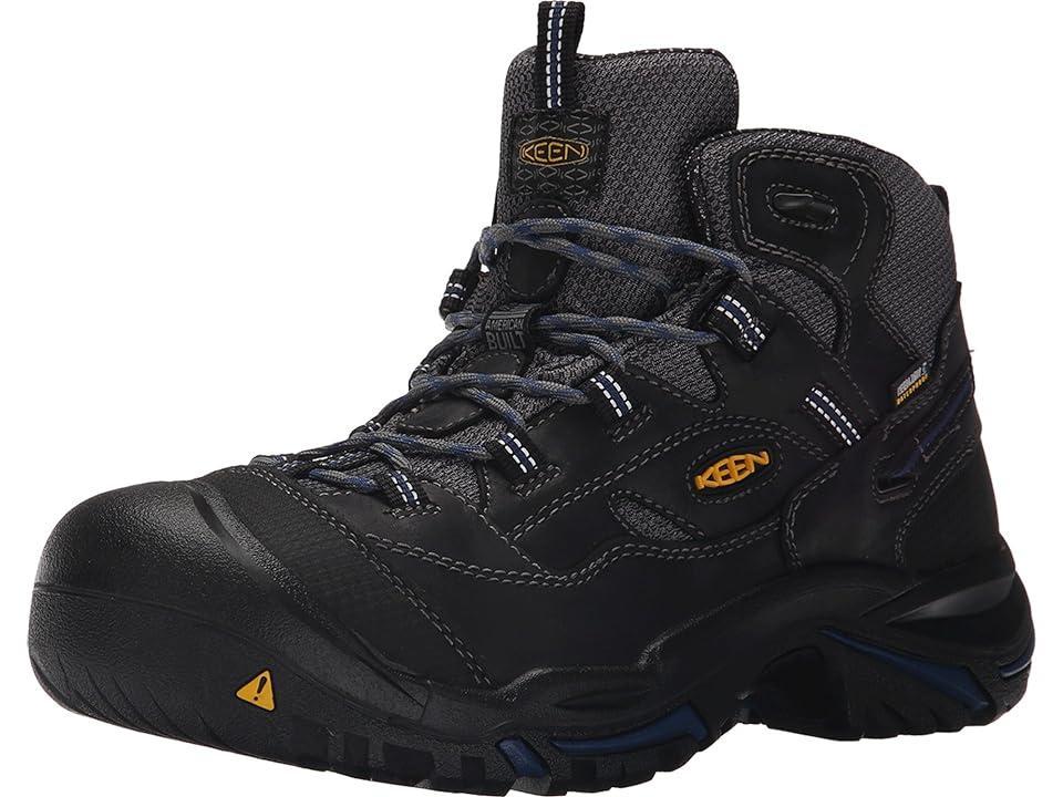 KEEN Utility Braddock Mid Waterproof Soft Toe (Raven/Estate Blue) Men's Work Lace-up Boots Product Image