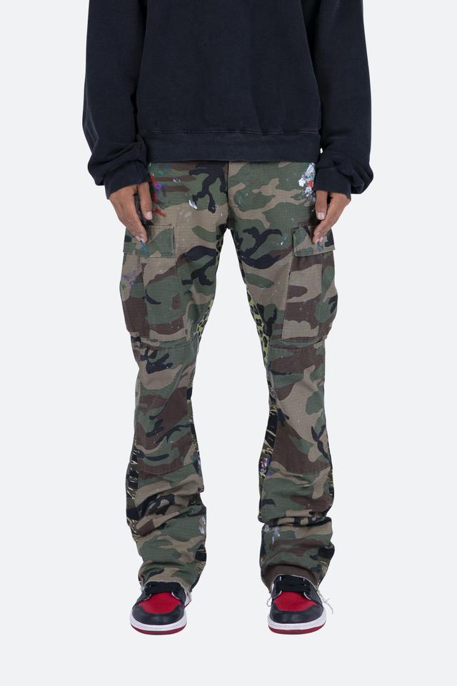 Contrast Bootcut Cargo Pants - Woodland Camo Male Product Image