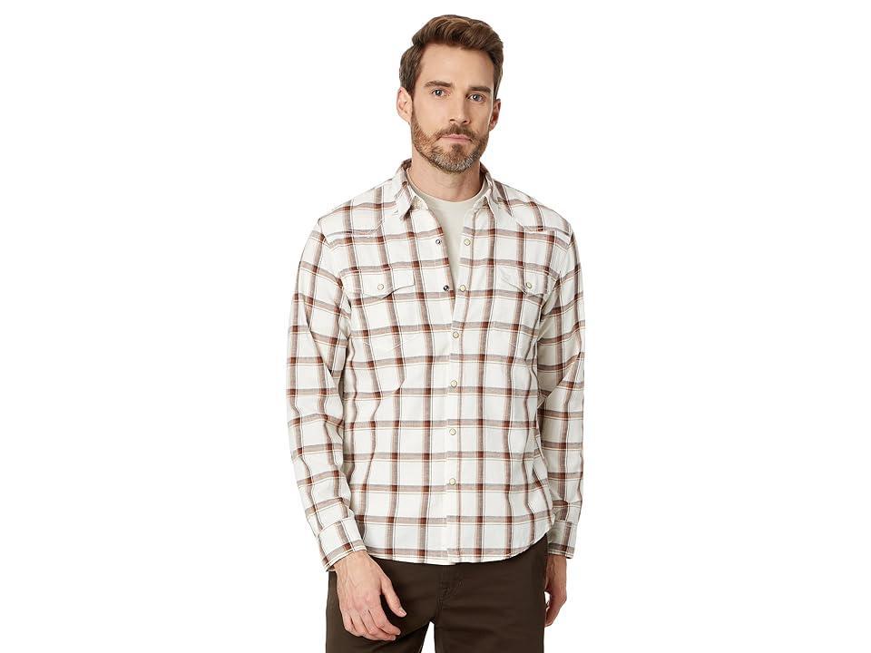 Lucky Brand Plaid Western Long Sleeve Shirt (Natural Multi Plaid) Men's T Shirt Product Image