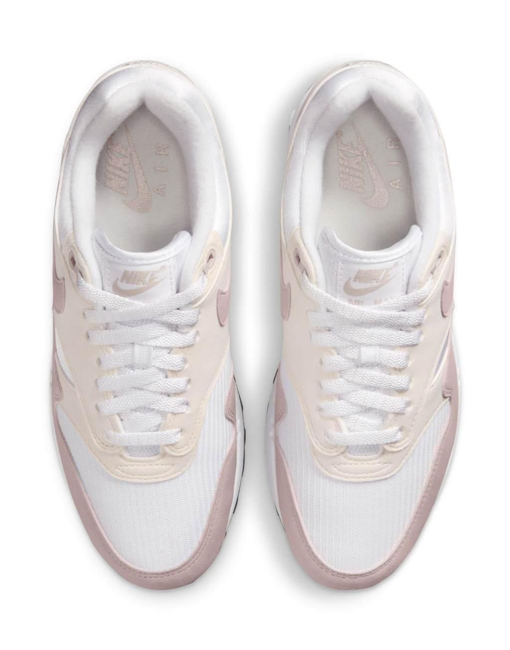 Nike Air Max 1 sneakers in white and pink  Product Image