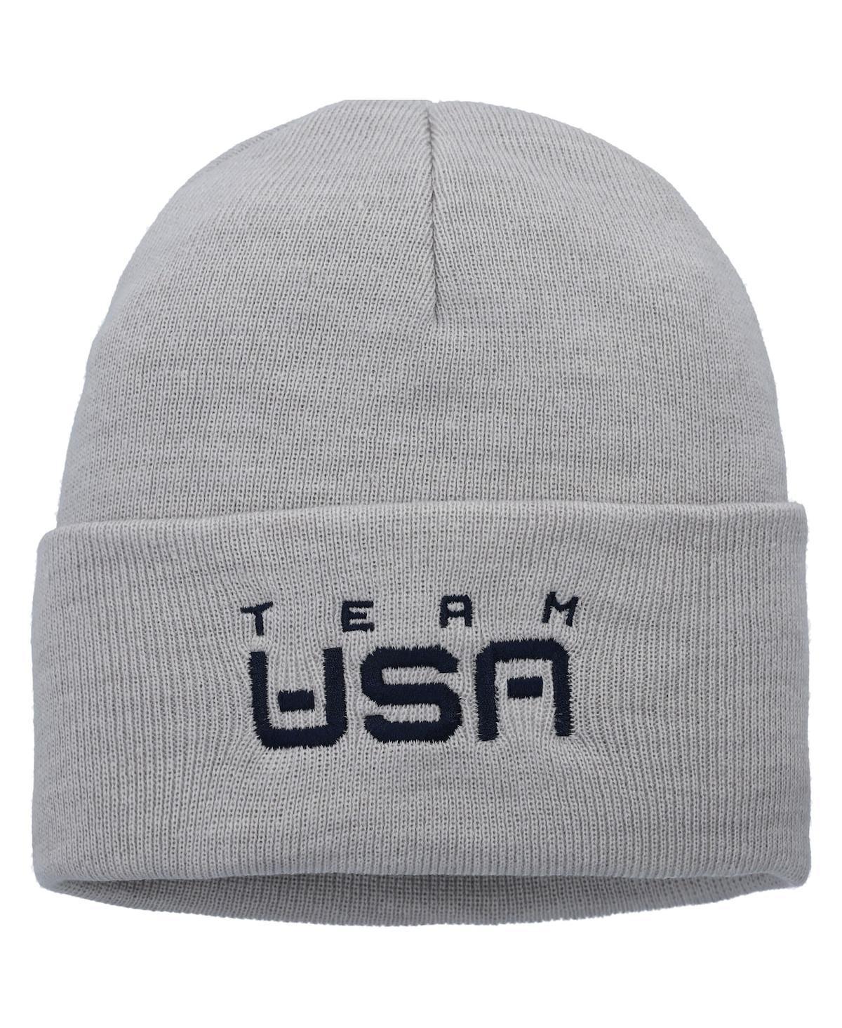 Mens Nike Heathered Gray Team USA Cuffed Knit Hat Product Image