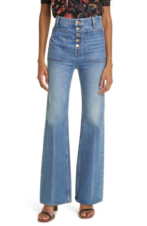 Ulla Johnson The Lou Button Fly Flare Jeans Product Image