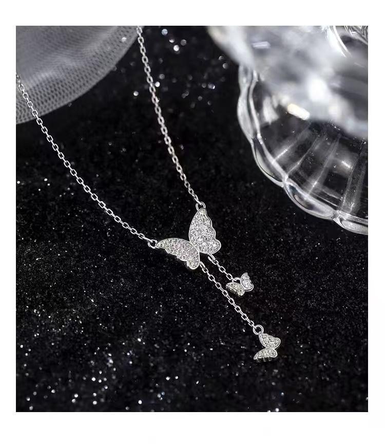 925 Sterling Silver Butterfly Necklace Product Image