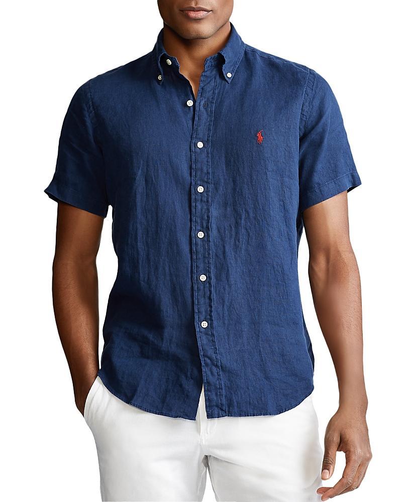 Polo Ralph Lauren Short Sleeve Linen Button-Down Shirt Product Image