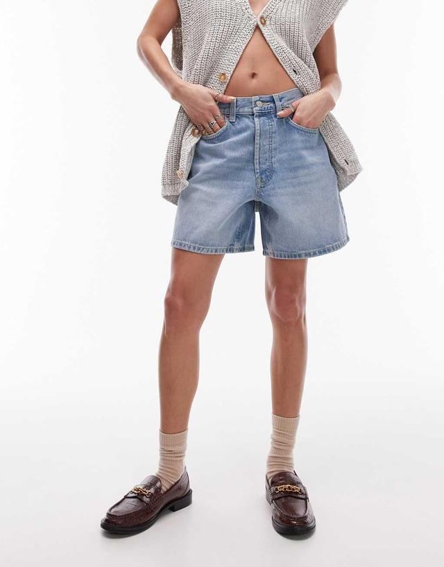 Topshop denim shorts in authentic blue Product Image