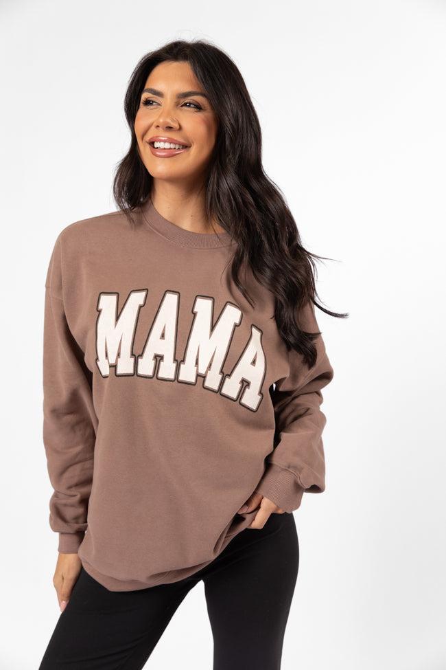 Mama Block Mocha Oversized Graphic Sweatshirt Product Image