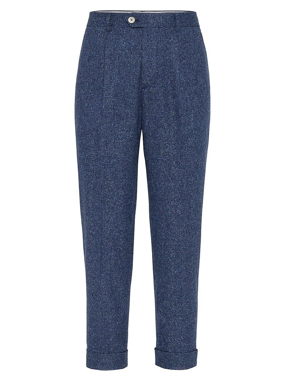 Mens Flecked Silk, Wool and Cashmere Fit Trousers Product Image