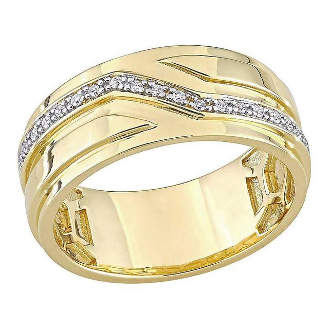 Mens Stella Grace 18k Gold Over Silver 1/10 Carat T.W. Diamond Ring Gold Tone Product Image