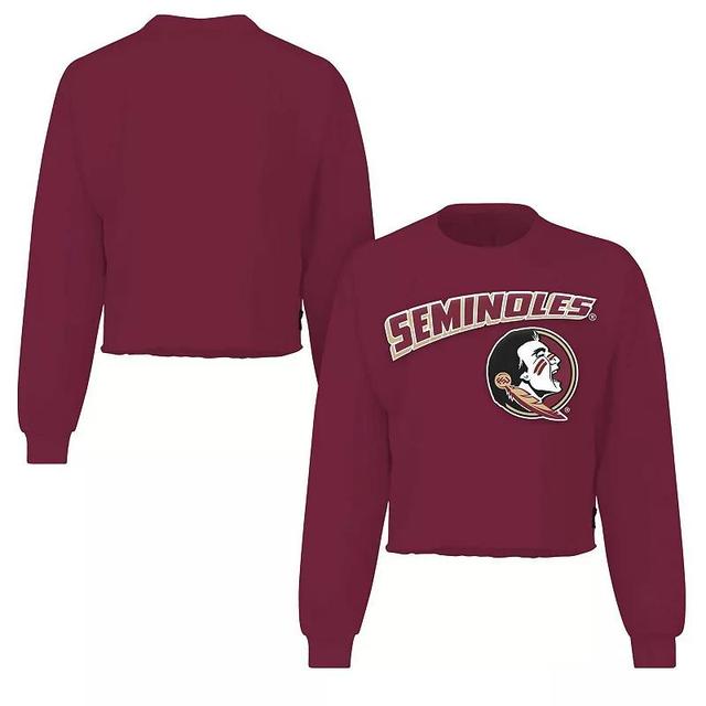 Womens Spirit Jersey Garnet Florida State Seminoles Slouchy Cropped Long Sleeve T-Shirt Product Image