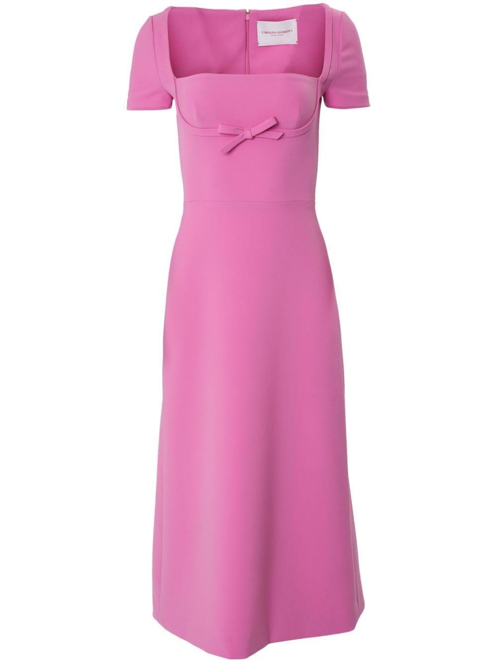 bow-detail square-neck midi dress product image