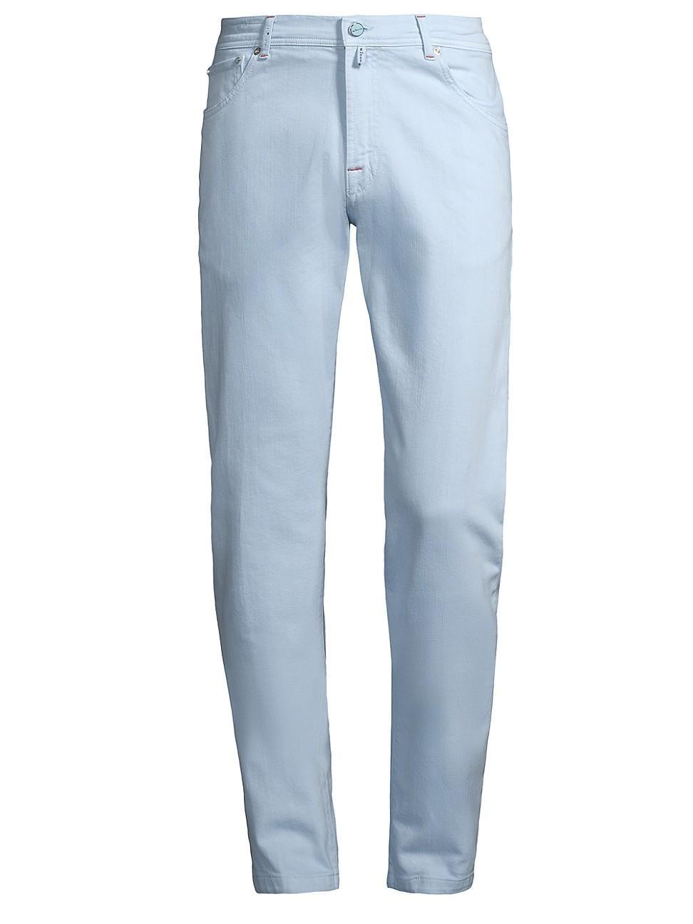 Mens Stretch Cotton Mid-Rise Straight-Leg Pants Product Image