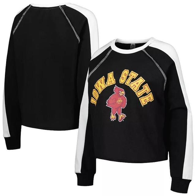 Womens Gameday Couture Black Iowa State Cyclones Blindside RaglanCropped Pullover Sweatshirt Product Image