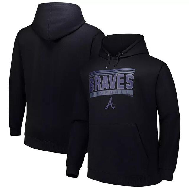 Mens Atlanta Braves Stack Fleece Pullover Hoodie Product Image