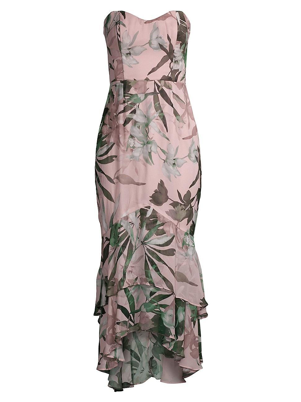 Womens Cece Ruffled Floral Gown Product Image