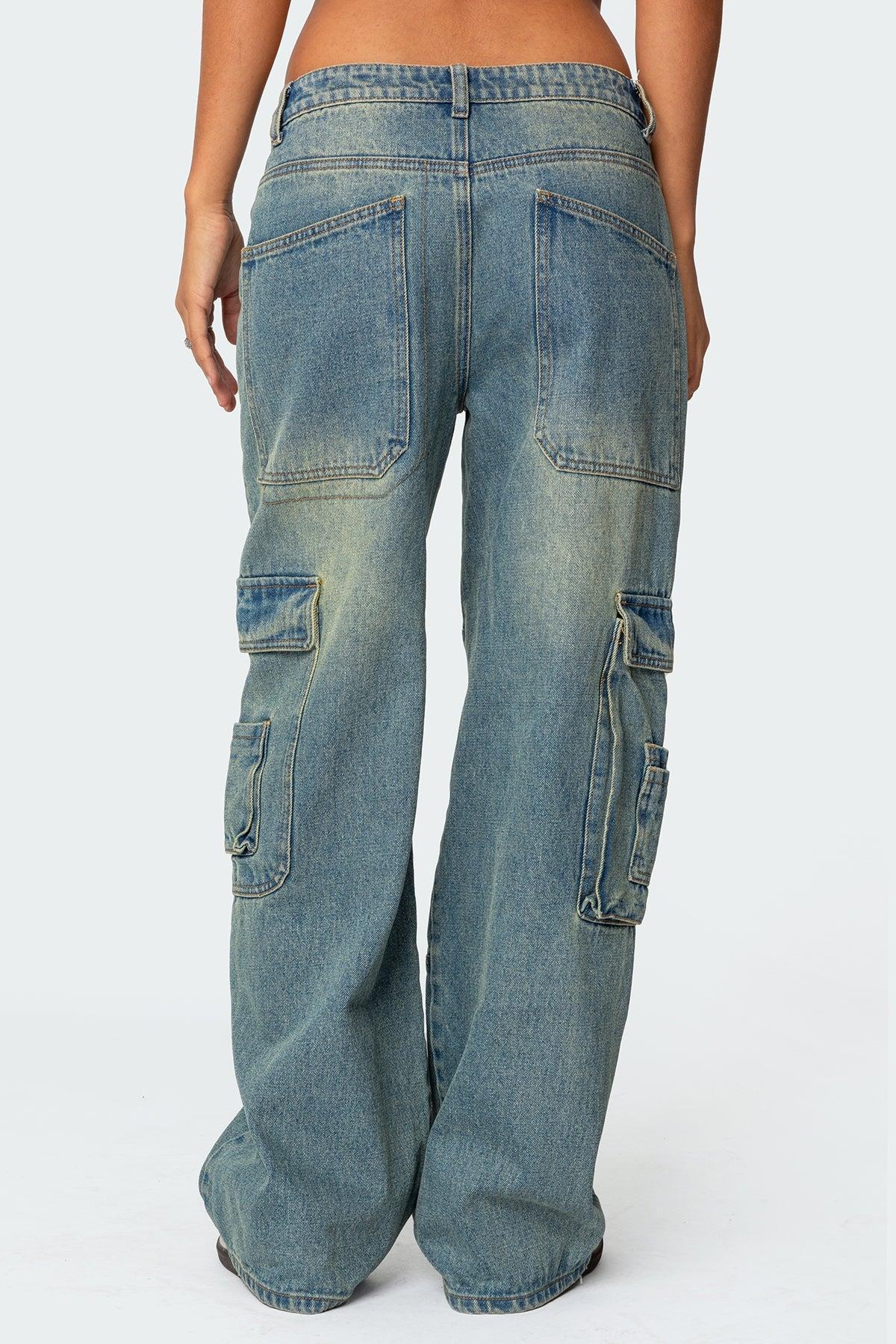 Westie Low Rise Washed Cargo Jeans Product Image