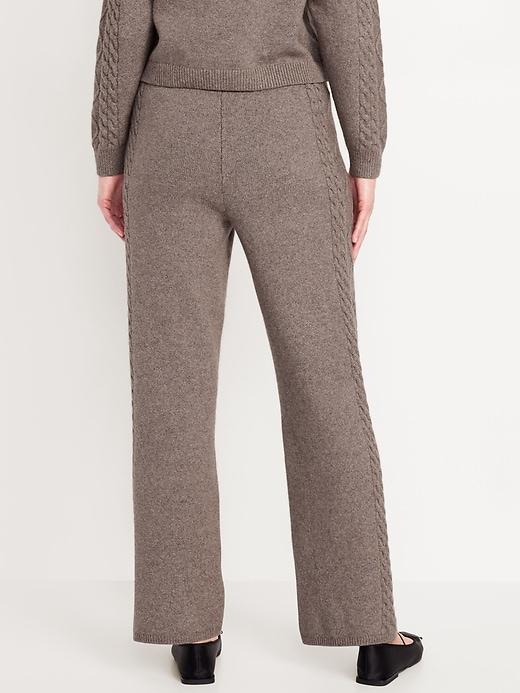 SoSoft Cable-Knit Wide-Leg Sweater Pants Product Image