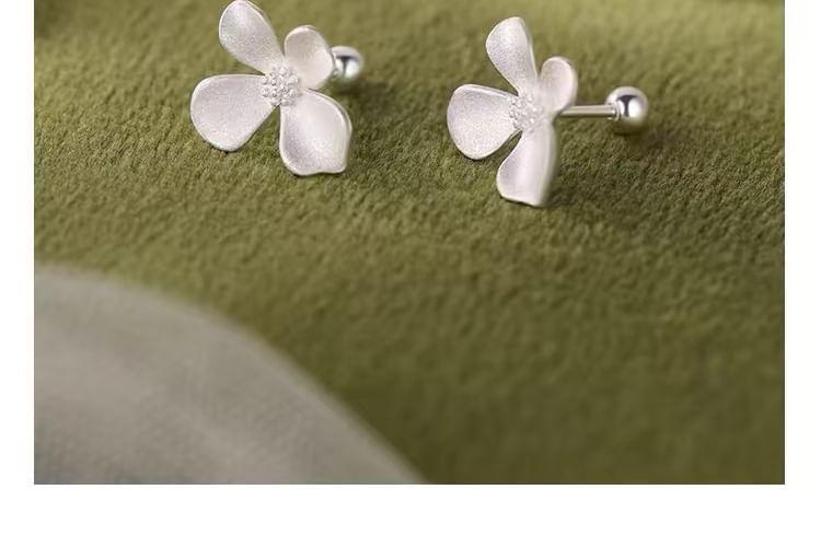 Sterling Silver Floral Stud Earring Product Image