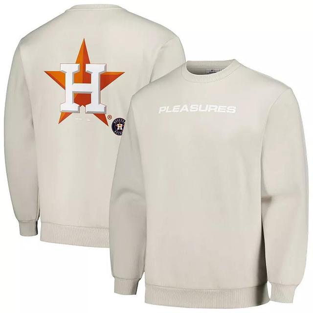 Mens PLEASURES Gray Houston Astros Ballpark Pullover Sweatshirt Product Image