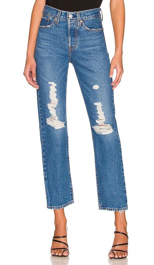 LEVI'S Wedgie Straight in Blue. Size 26. product image