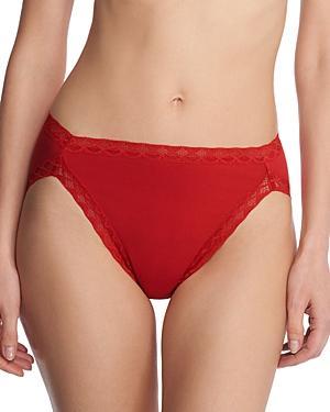 Natori Bliss Lace-Trim Cotton French-Cut Brief Underwear 152058 Product Image