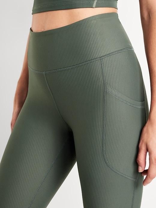 High-Waisted PowerSoft Ribbed Leggings Product Image