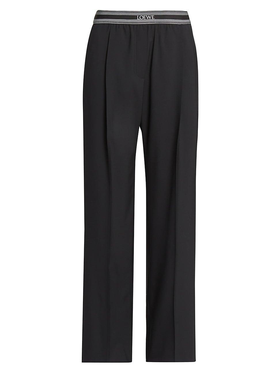 Womens Logo Wool-Blend Trousers product image