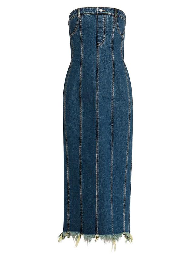 Womens Denim Strapless Midi-Dress Product Image