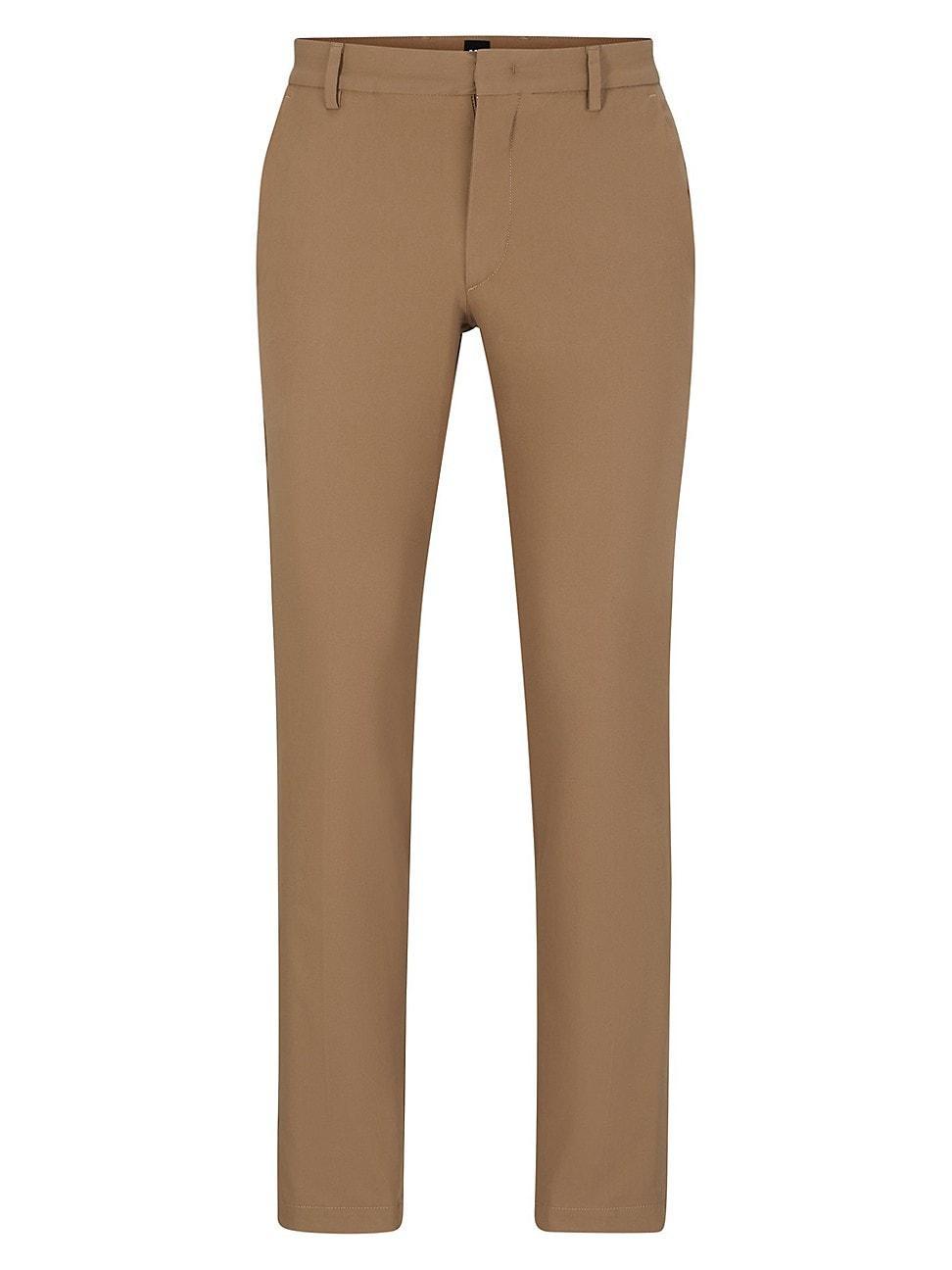 Mens Slim-Fit Trousers in a Cotton Blend with Stretch Product Image