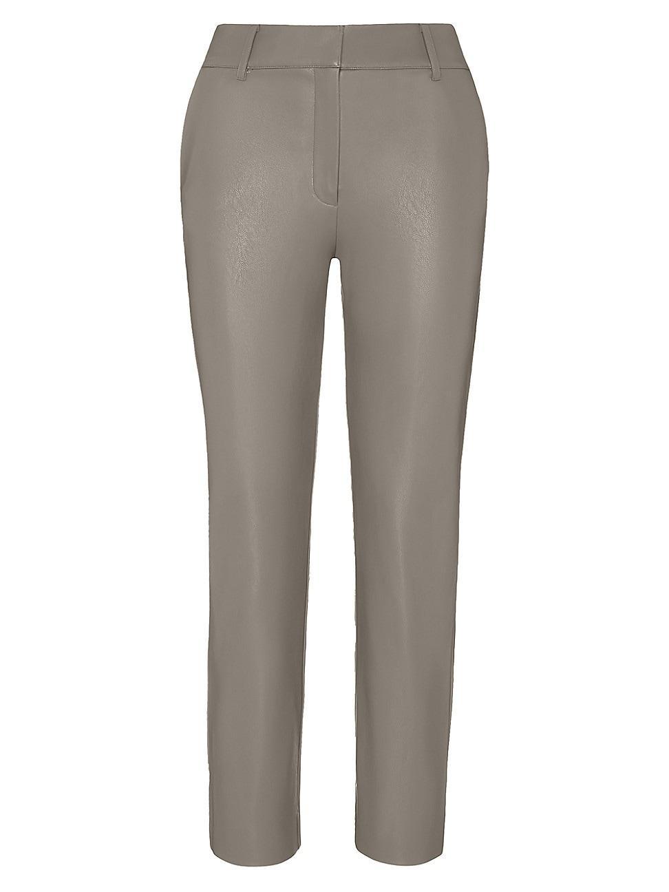 Womens Cropped Faux Leather Pants Product Image