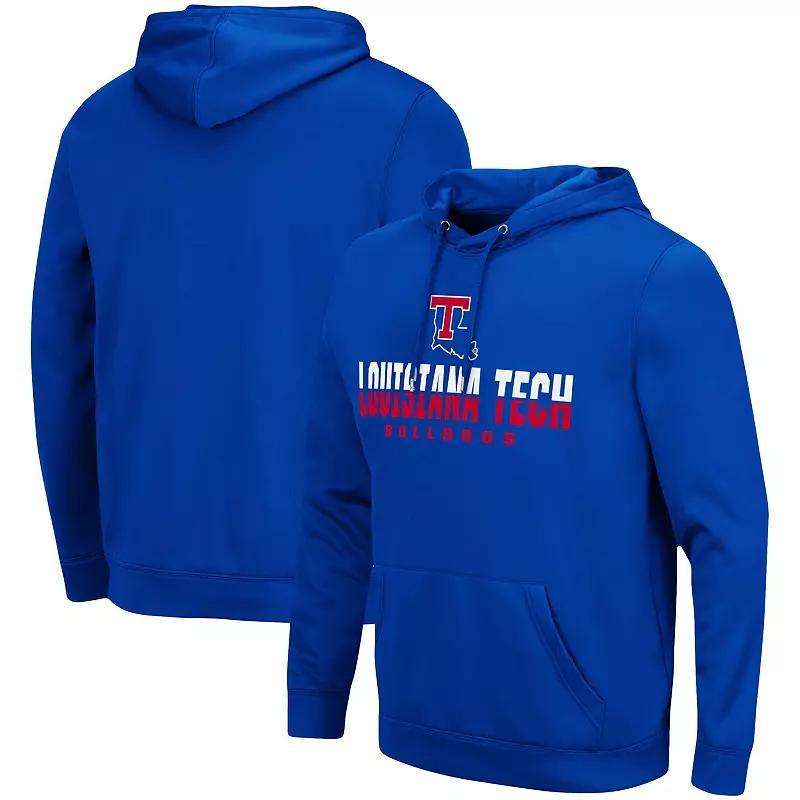 Mens Colosseum Royal Louisiana Tech Bulldogs Lantern Pullover Hoodie Product Image