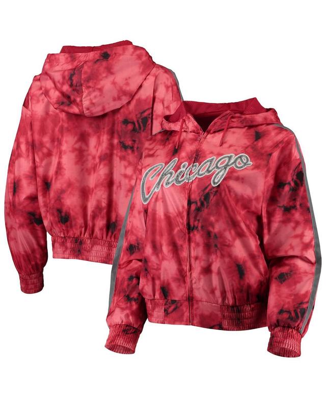 Womens Mitchell & Ness Chicago Bulls Galaxy Sublimated Windbreaker Pullover Full-Zip Hoodie Product Image