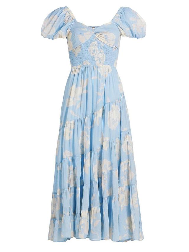 Womens Sundrenched Floral Cotton Tiered Maxi Dress Product Image