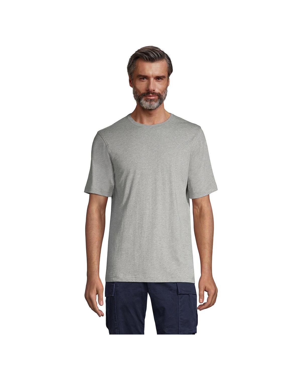 Mens Lands End Supima Crewneck Tee Dark Blue Product Image