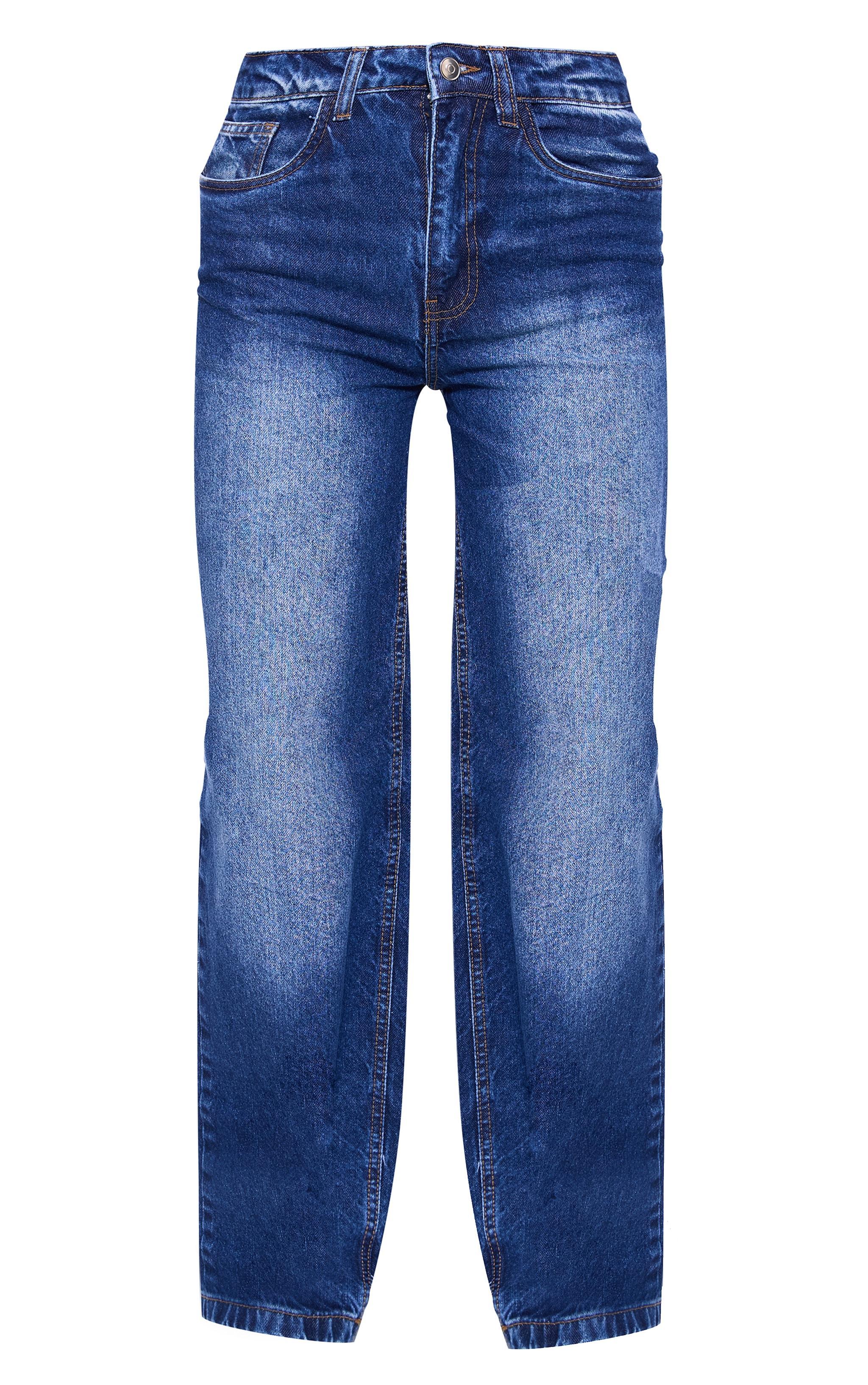 Indigo Straight Leg Denim Jeans Product Image