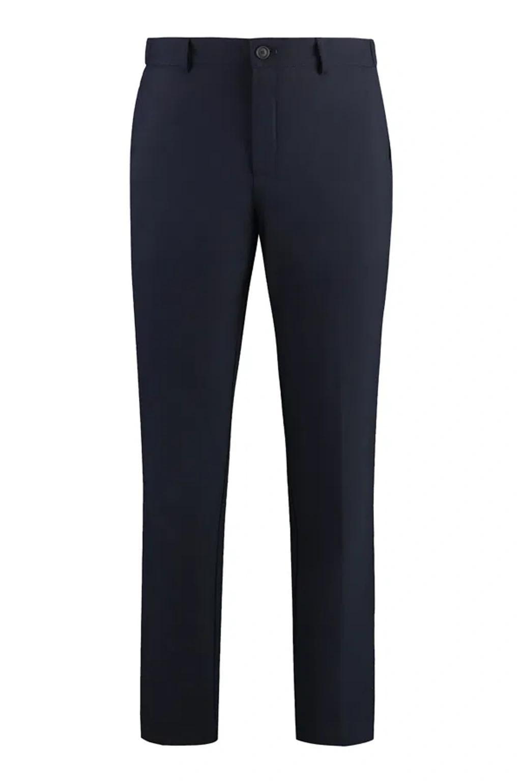 Stretch Viscose Trousers In Blue Product Image