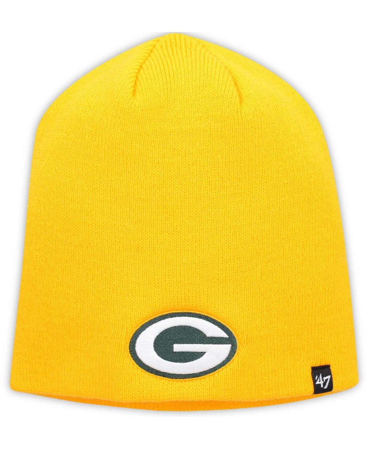 Mens Gold Green Bay Packers Secondary Logo Knit Beanie Product Image