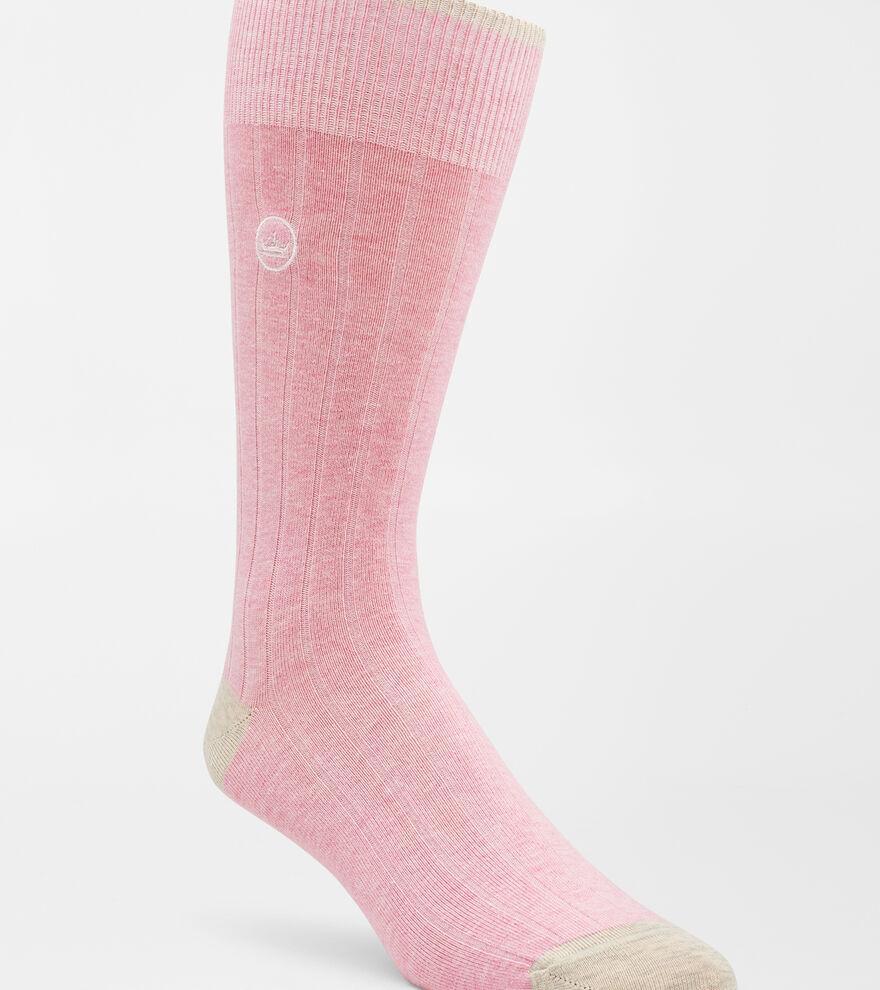 Peter Millar Mens Solid Rib Crew Sock | Color: Palmer Pink | Size: OS Product Image