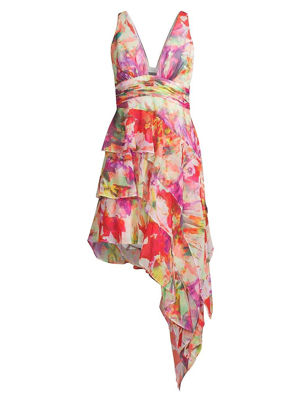 Printed Chiffon High-Low Dress Product Image