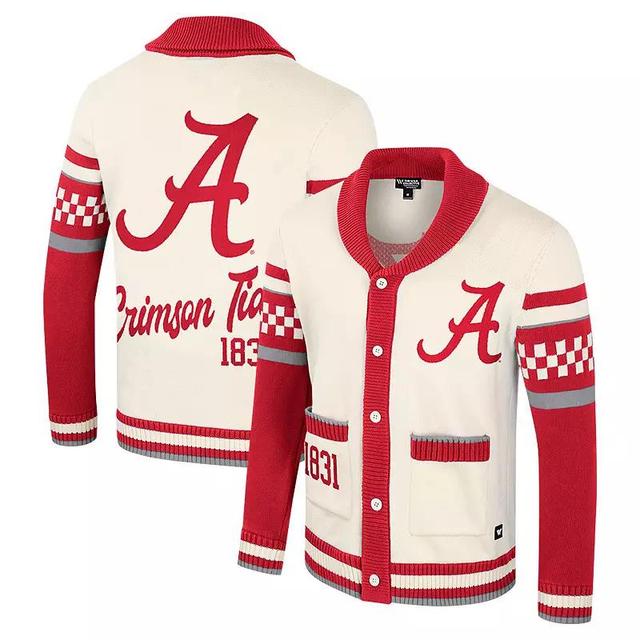 Womens Colosseum Cream Alabama Crimson Tide Wild Collective Button-Up Jaquard Sweater Product Image