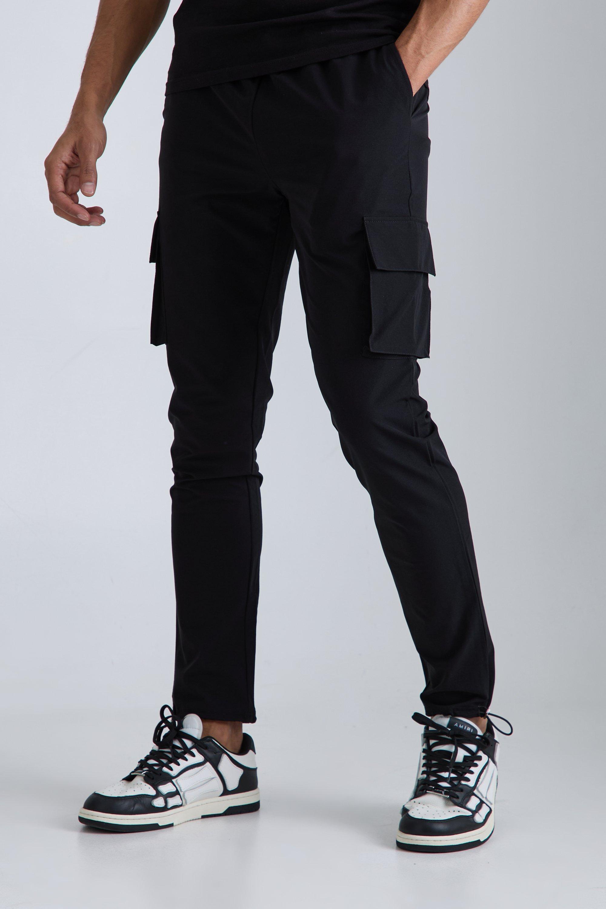 Elasticated Waist Technical Stretch Skinny Cargo Pants | boohooMAN USA Product Image